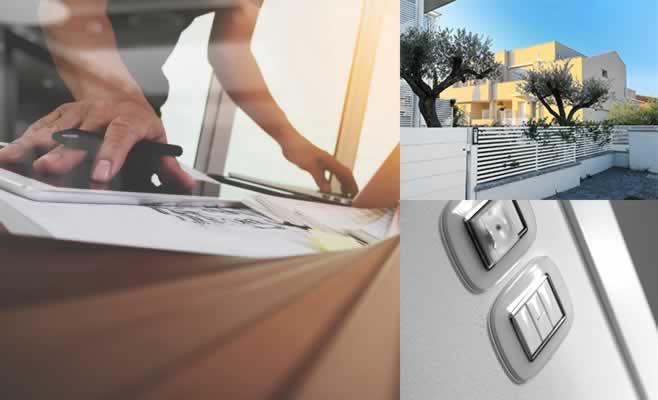 Architetto casa e prese della corrente